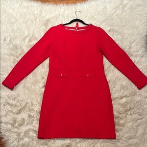 Boden Vibrant Red Dress with Gold Zipper